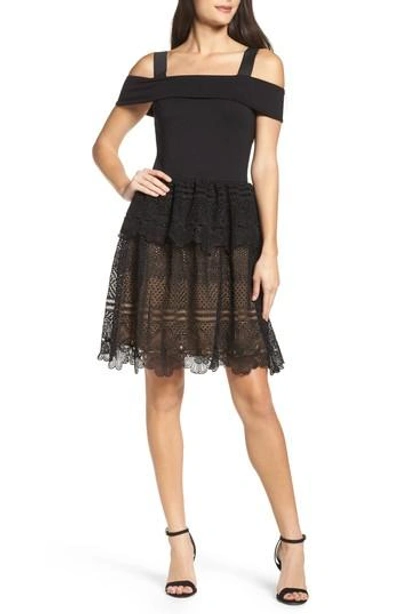 French Connection Amelia Lace A-line Dress In Black