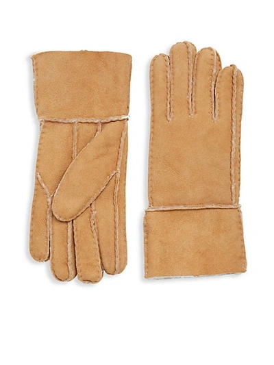 Surell Shearling Gloves In Grey