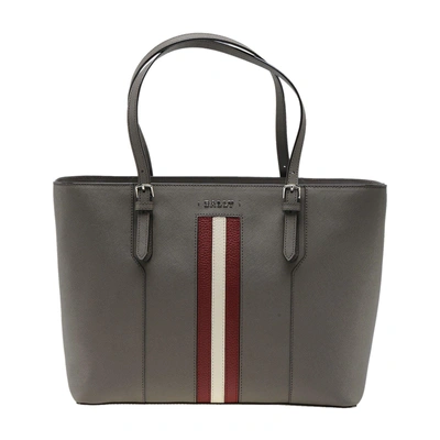 Bally Striped Trim Tote In Snuff