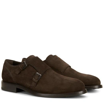 Tod's Suede Classic Monk Straps In Brown