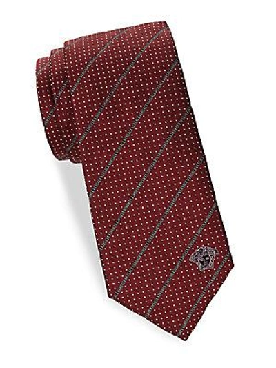 Versace Silk Dotted Tie In Red