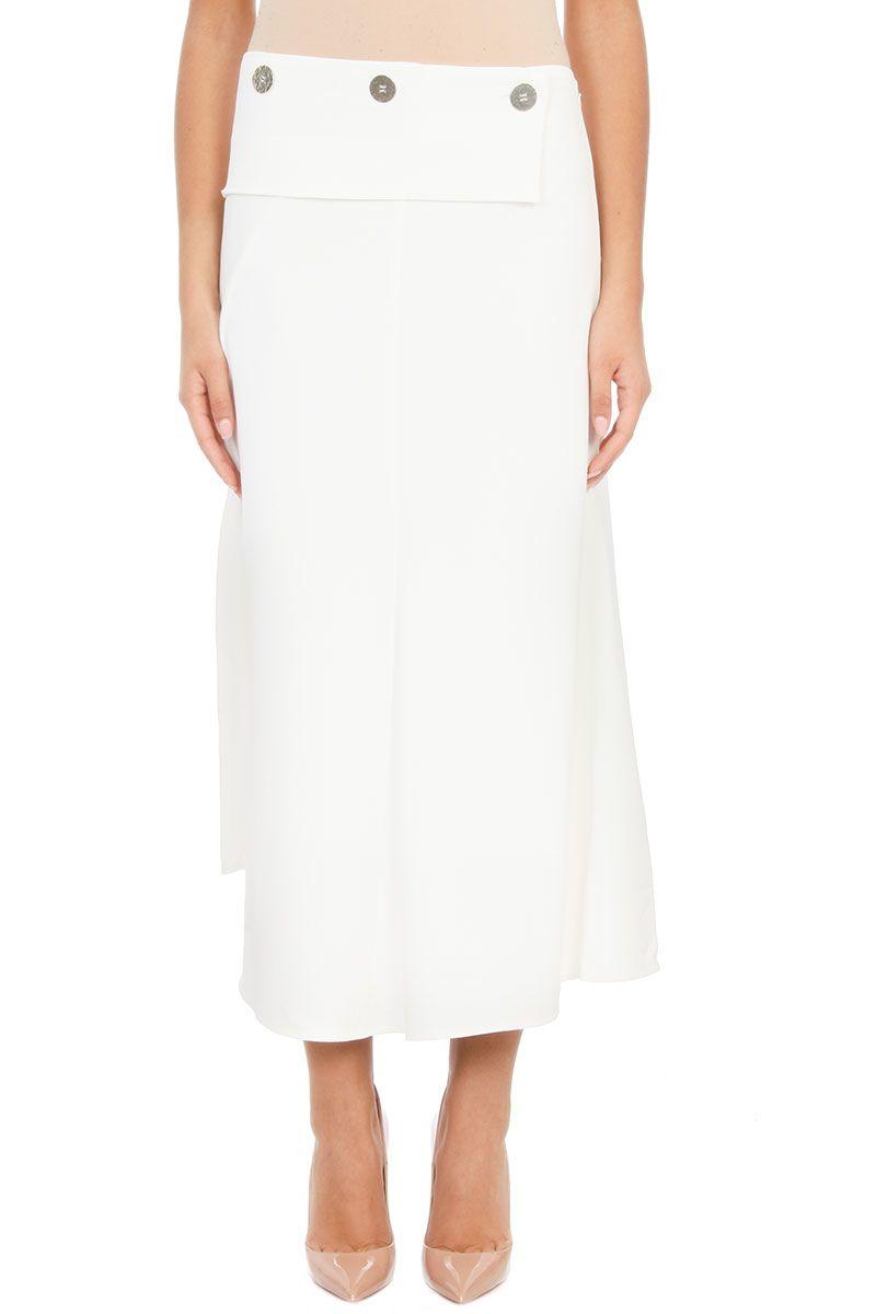 Victoria Beckham Asymmetric Ivory Sil Skirt In White | ModeSens