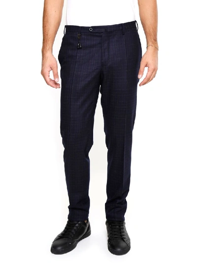 Incotex Micro Pattern Trousers In Blublu