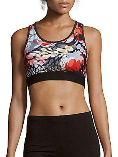 Prismsport Printed Racerback Sports Bra In Blossom