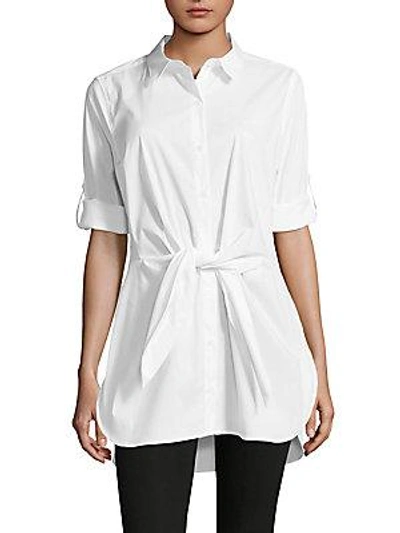 Calvin Klein Self-tie Roll-tab Tunic In Soft White