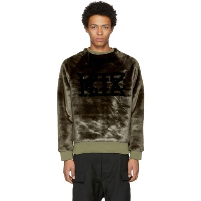 Ktz Brown Faux-fur Logo Sweatshirt In Black / White