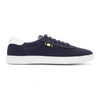 Aprix Leather-trimmed Suede Sneakers - Navy In Navy/white