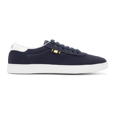 Aprix Leather-trimmed Suede Sneakers - Navy In Navy/white