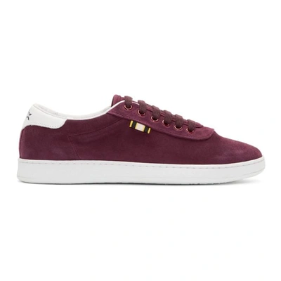 Aprix Leather-trimmed Suede Sneakers In Port