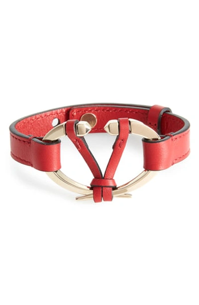 Valentino Garavani Rockstud Leather Cuff Bracelet In 0ro