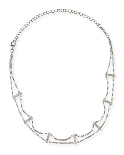 Siena Lasker Two-strand Diamond Bar Choker Necklace, 15"