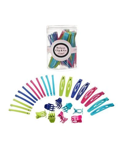 The Finest Accessories Deluxe Clip & Go Hair Clip Set In Pink/green