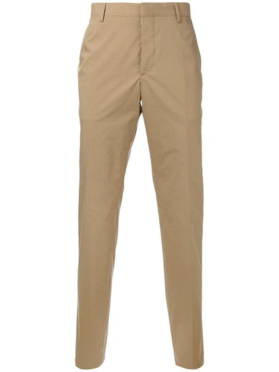 Prada 18cm Stretch Gabardine Chino Pants In Beige