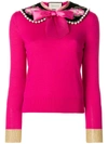 Gucci Peter Pan Collar Cashmere Sweater In Pink