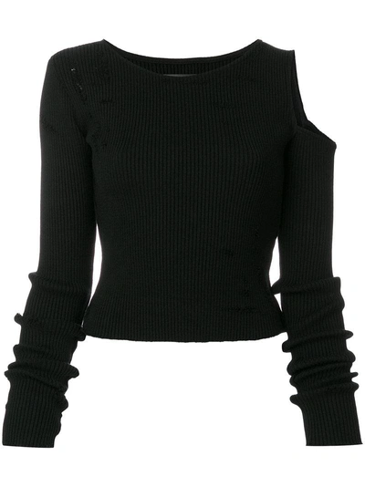 Amiri Cold Shoulder Sweater - Black