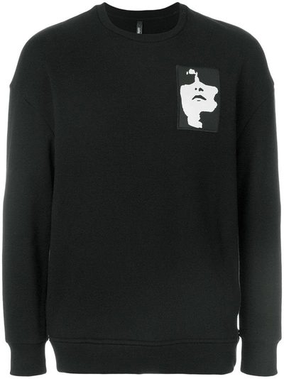 Neil Barrett Abstract Face Sweatshirt In Black