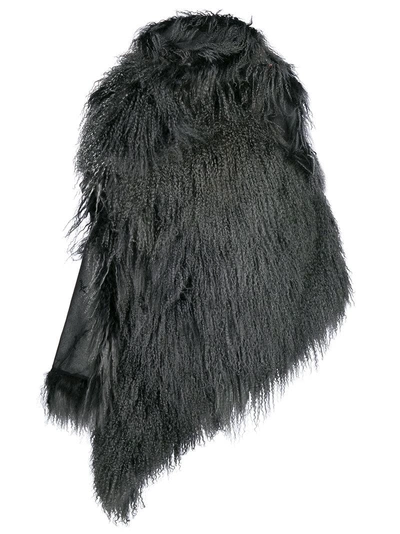 Ann Demeulemeester One Shoulder Fur Coat | ModeSens