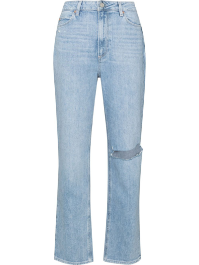 Paige Noella High-waisted Straight Leg Jeans In Blue