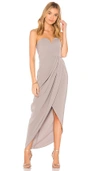 Shona Joy U Wire Bustier Draped Dress In Grey