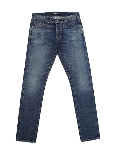 Tom Ford Faded Skinny Jeans In Denim