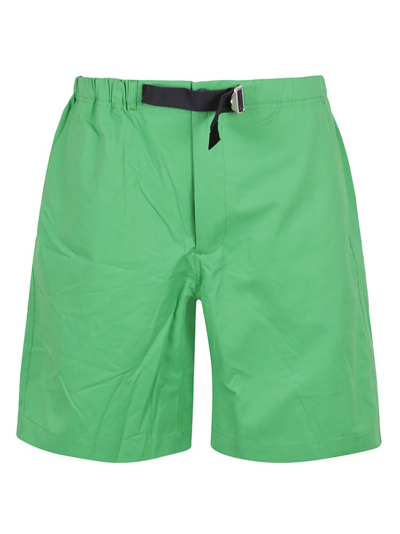 Kenzo Buckle-fastened Cotton Shorts In Green