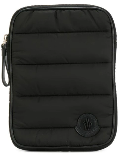 MONCLER キルティングブラックカモフラ iPadケース型ショルダーバッグ Moncler Quilted Ipad Case In Black | ModeSens