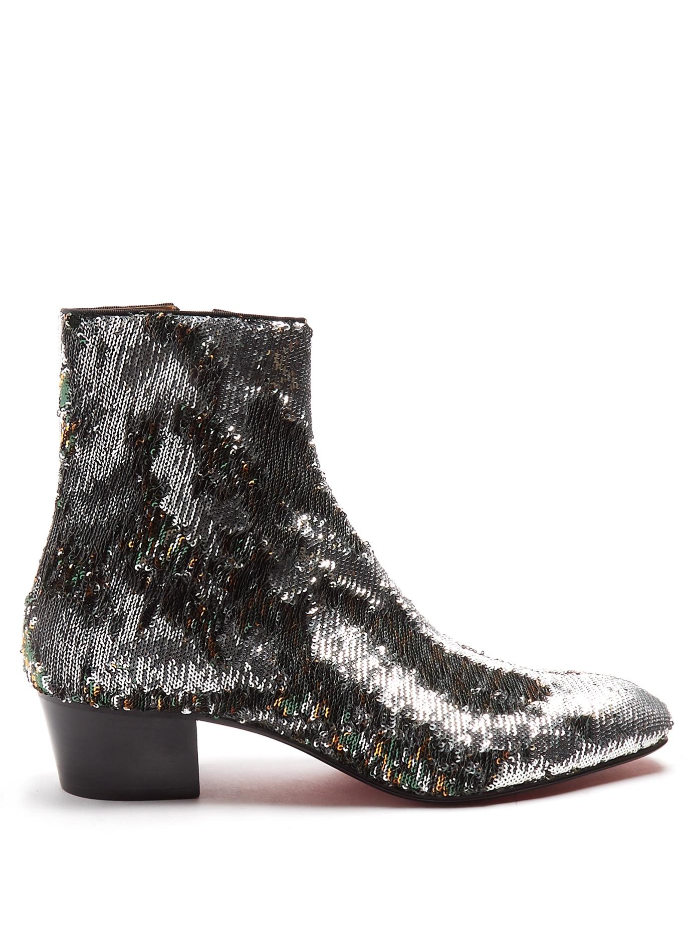 christian louboutin sequin booties