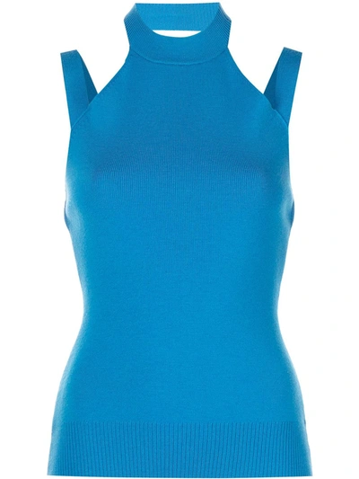 Monse Cut-out Detail Knitted Top In Azure
