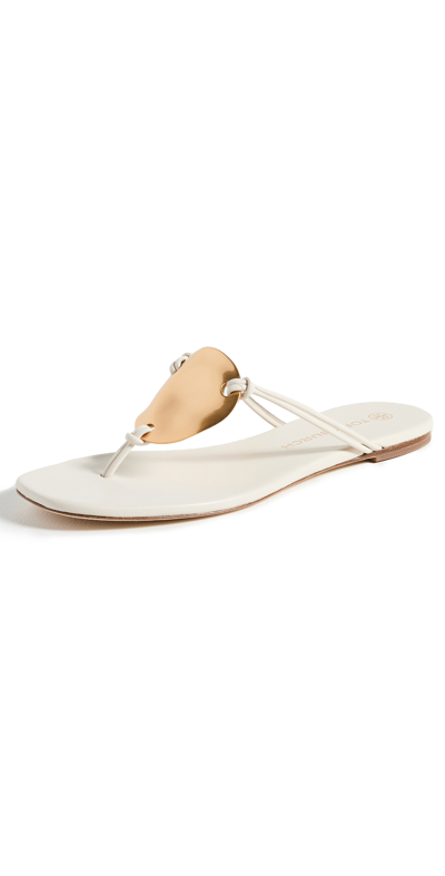 Tory Burch Patos Disc Flat Thong Sandals In New Ivory