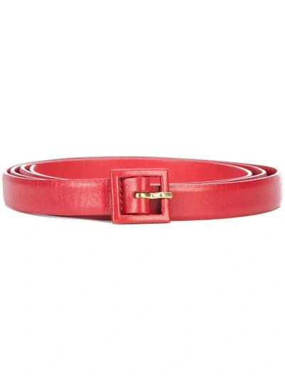 Oscar De La Renta Leather Belt In Red