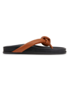 Lafayette 148 Bristol Womens Leather Slip On Thong Sandals In Brown