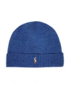 Polo Ralph Lauren Lux Merino Cuff Hat In Shale Blue Heather