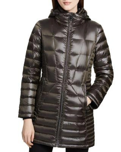 Calvin Klein Packable Down Coat In Pearlized Loden