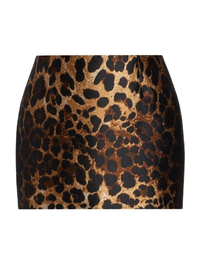 Dolce & Gabbana Metallic Leopard-print Jacquard Mini Skirt In Animal Print