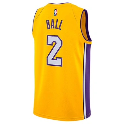 Nike Men's Los Angeles Lakers Nba Lonzo Ball Association Edition Connected Jersey, Yellow