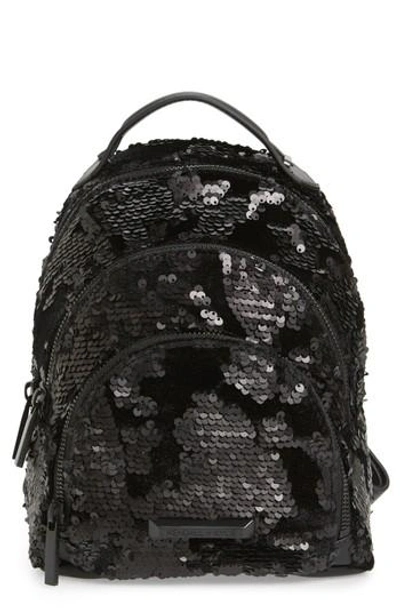 Kendall + Kylie Mini Sloane Velvet & Sequin Backpack - Black In Black Sequins