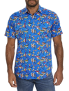 Robert Graham Gone Fishing Stretch Print Short Sleeve Button-up Shirt In Nocolor