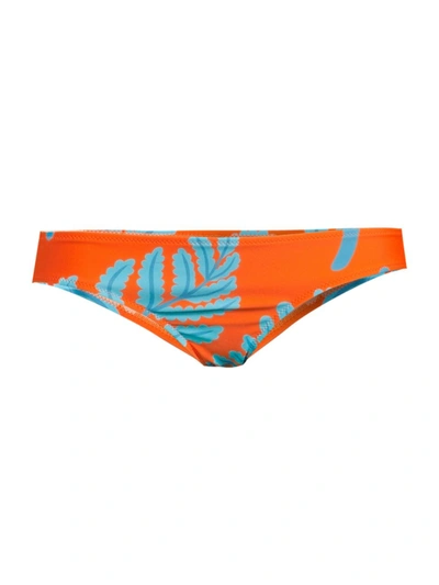 Solid & Striped The Desi Printed Bikini Bottoms In Orange,blue