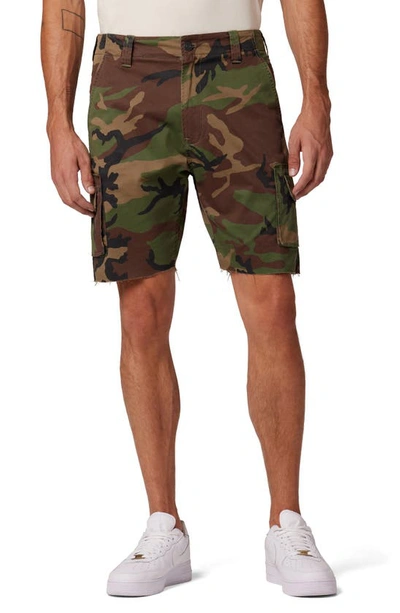 Hudson Stacked Camo Slim Military Cargo Shorts In Army Fatigue