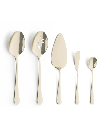 Amefa Austin Serving Set, 5 Piece In Champagne Colored Stainless Steel