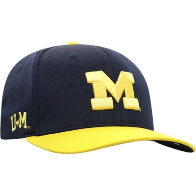Top Of The World Men's  Navy, Maize Michigan Wolverines Two-tone Reflex Hybrid Tech Flex Hat In Navy,maize
