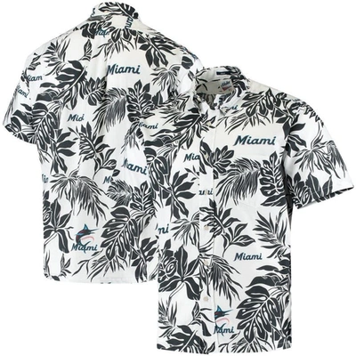 Reyn Spooner Men's  White Miami Marlins Aloha Button-down Shirt