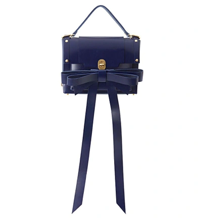 Niels Peeraer Bow Buckle Small Blue Leather Bag