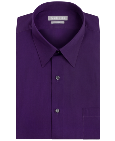 Van Heusen Men's Regular-fit Ultraflex Dress Shirt In Purple Velvet