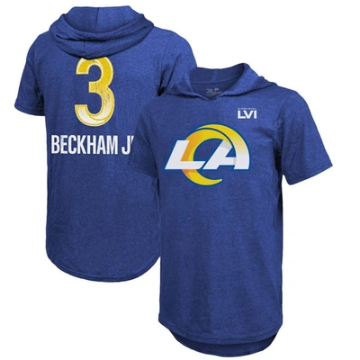Majestic Threads Odell Beckham Jr. Royal Los Angeles Rams Super Bowl Lvi Name & Number Short Sleeve