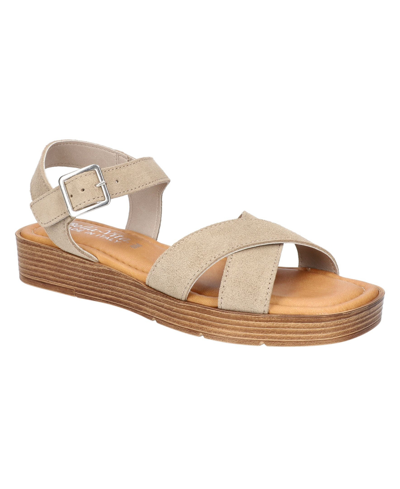 Bella Vita Car-italy Womens Leather Wedge Platform Sandals In Tan/beige