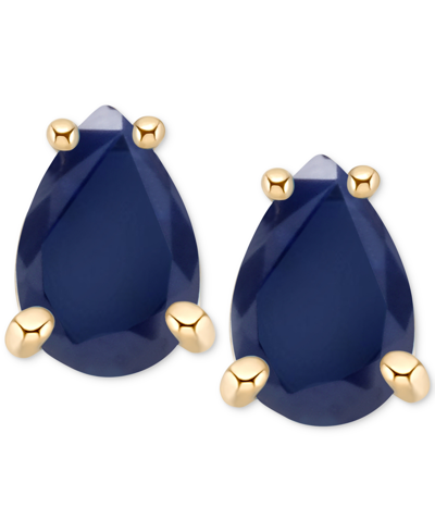 Macy's Sapphire Pear-cut Stud Earrings (1 Ct. T.w.) In 14k Gold (also In Emerald & Ruby)