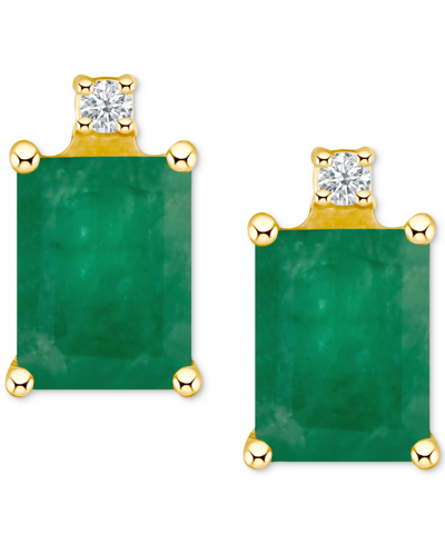 Macy's Tanzanite (1-1/5 Ct. T.w.) & Diamond Accent Stud Earrings In 14k Gold (also In Emerald, Ruby, & Sapp