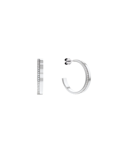 Calvin Klein Women's Carnation Gold-tone Hoop Earrings In Silver-tone