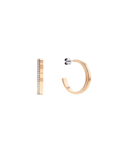 Calvin Klein Women's Carnation Gold-tone Hoop Earrings In Carnation Rose Gold-tone